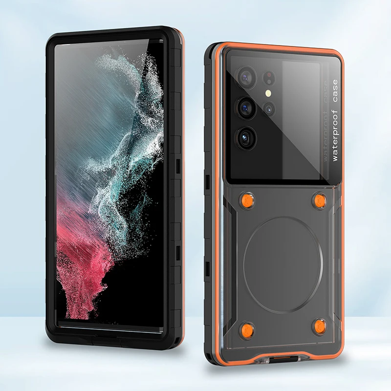 

6.9 - Inch Universal Waterproof Diving Phone Case - Shockproof & Transparent Protective Cover Wireless - Charging Compatible