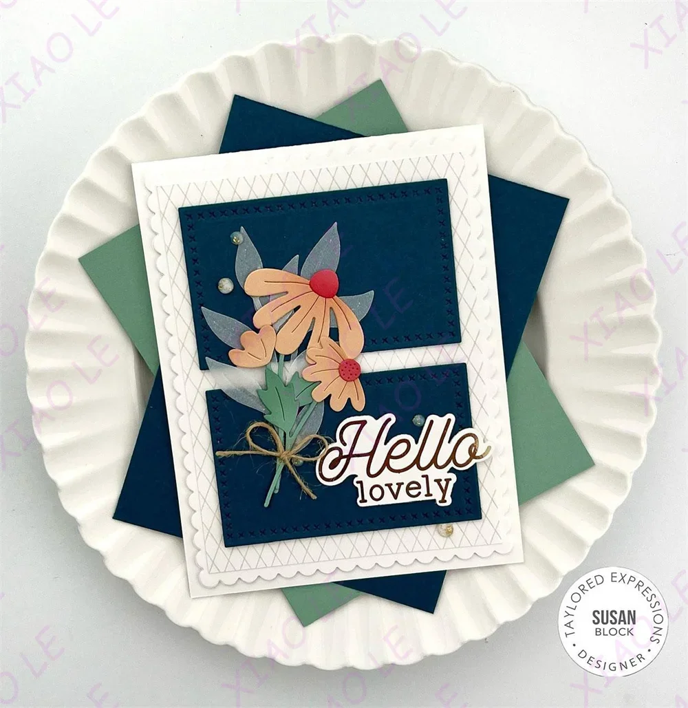 Cross Stitch Rectangle Stacklets Die Set New Metal Cutting Dies Stamps Scrapbook Diary Decoration Embossing Cut Dies