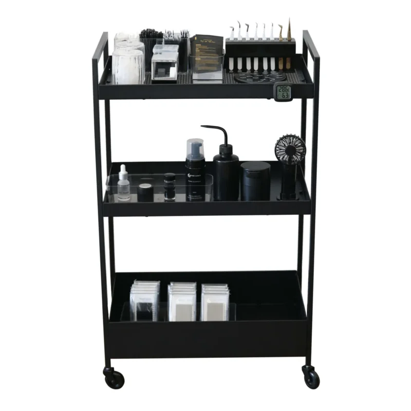SENSE LASHES 3 Tier Trolley Nail Lash Cart Organizer Hair Perming Tools Trolley Beauty Salon Special Storage Shelves
