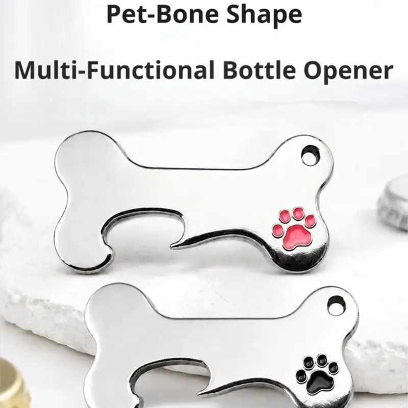 Dog Bone Silicone Bottle Opener With Kirsite Body And Nonslip Resin Opener For Comfortable Use In Kitchen Bar Or Outdoor 37JD