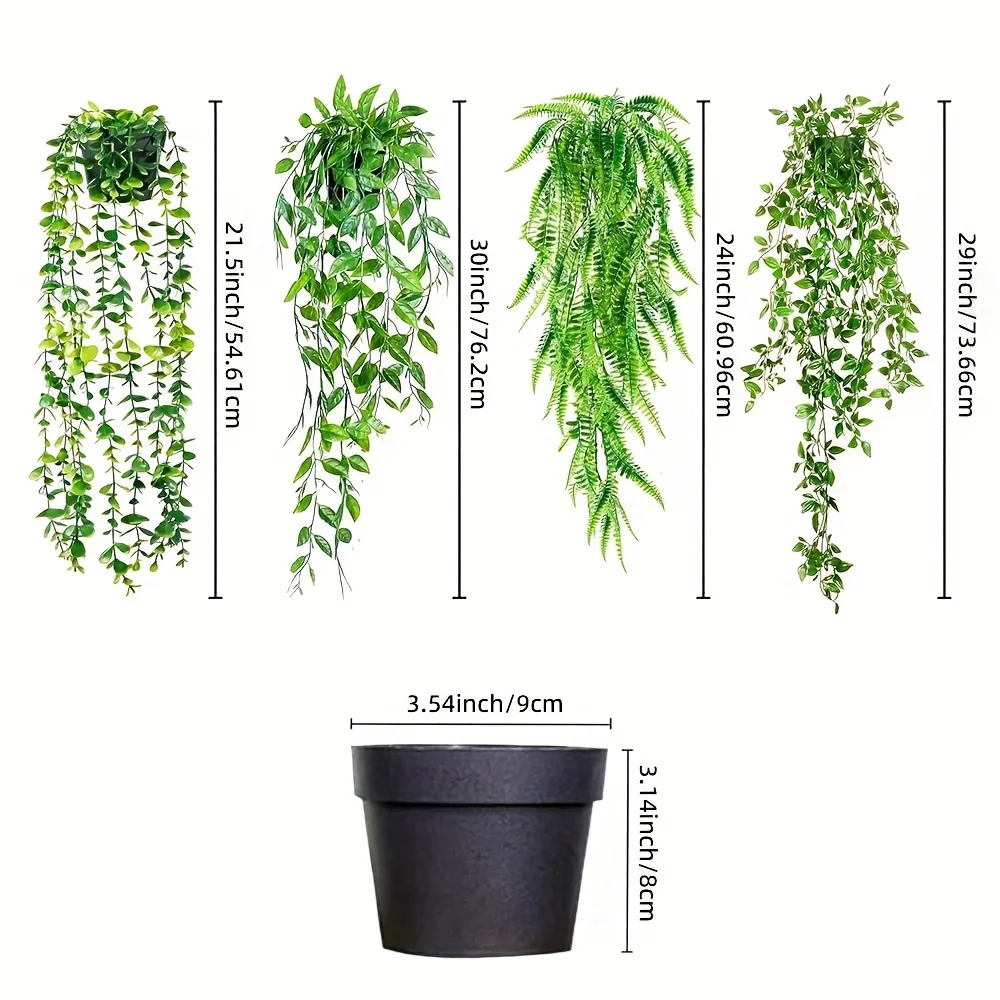 Artificial Hanging Green Plant Potted Plant Combination Artificial Plant Decoration Fake Hanging Plant Potted Plant Potted Plant
