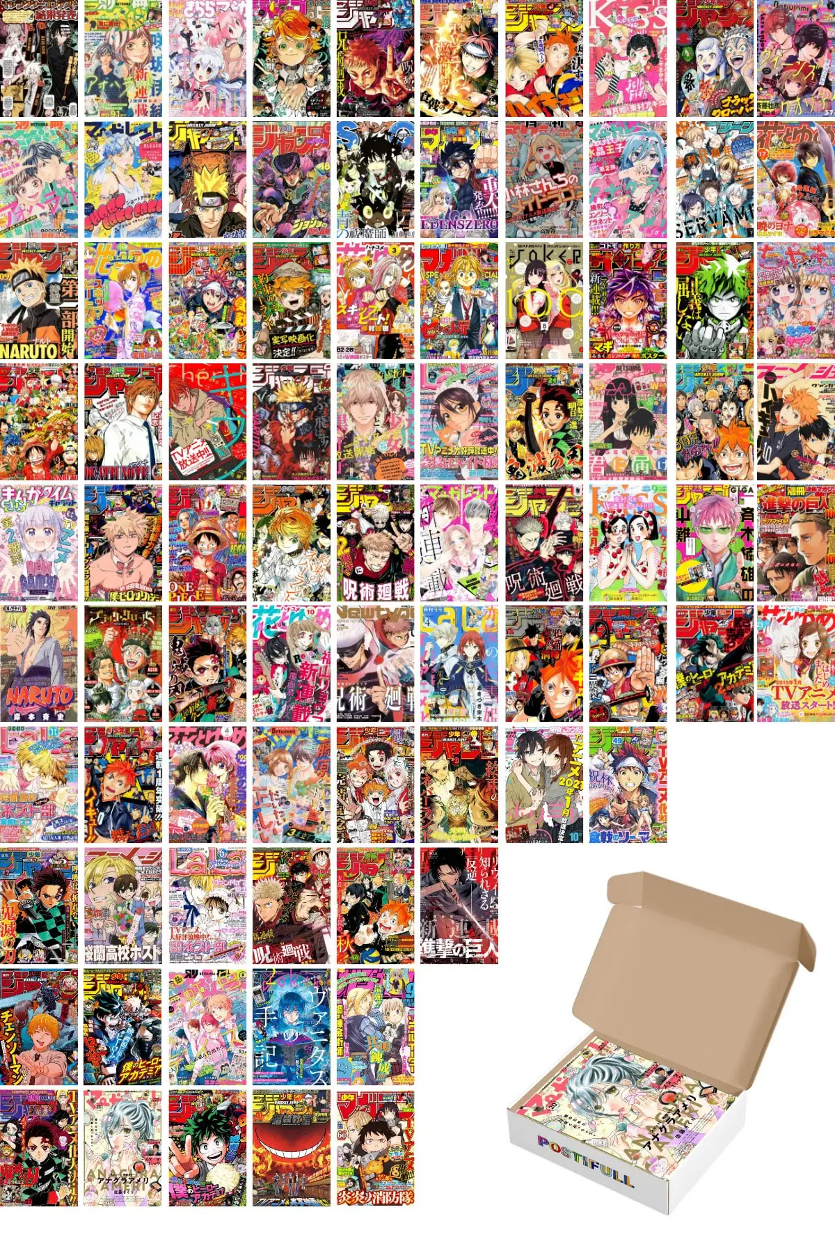 Anime Poster Set-Manga Magazin Collage Set-84 Pcs-Coated Paper-10cm * 14cm-Boxed Set