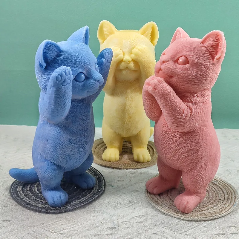 

D137 138 139Bigger Cat Silicone Mold For Wedding Candle Mold New Twist Wave Shape Soap Molud Aromatherapy Wedding Gifts Handmade