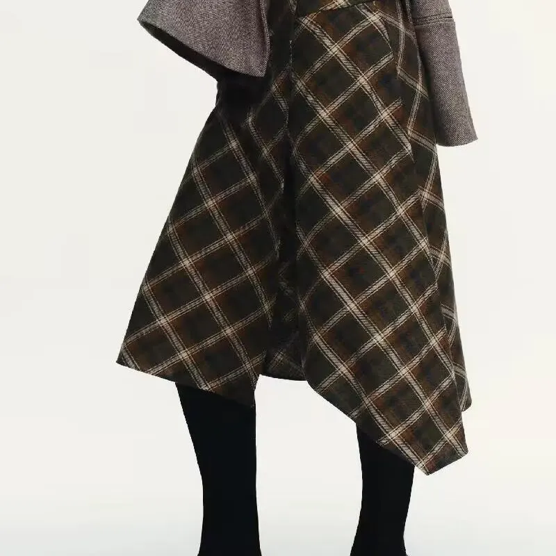 Faionable Cheered Mid-Waist Casual Skirt Women's Autumn Winter New Arrival ZR Sle Ci Commute Polyester Fiber H-Line A...