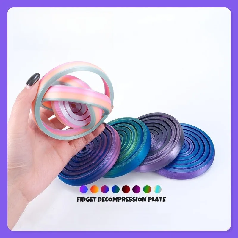 Nouveau jouet boule rotative imprimé en 3D, jouets Fidget en forme de O, Gyro Spinner, drôle, Rotation par gravité infinie, soulagement du Stress, jouets Cool