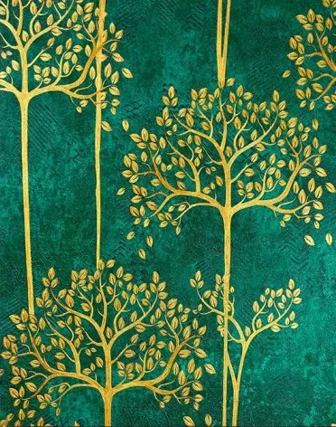 Papel De Parede Golded Rich Tree Wallpaper Luxe 3D-reliëfbehang voor woonkamer slaapkamer Ои
