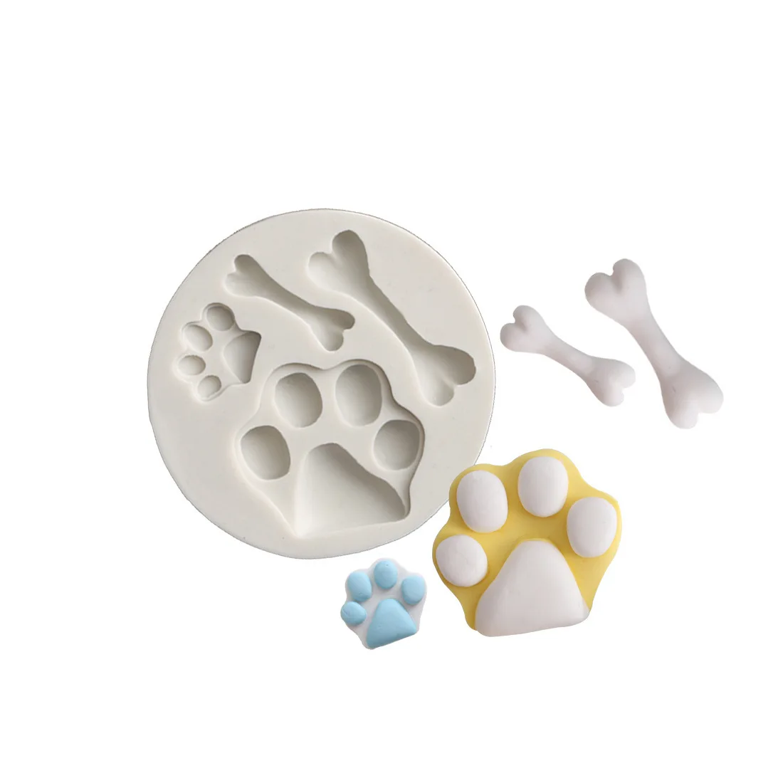 الكلب الكفوف العظام قالب من السيليكون الشارب فندان قالب DIY بها بنفسك أدوات تزيين كعكة الزفاف الشوكولاته الحلوى الطين الراتنج العفن