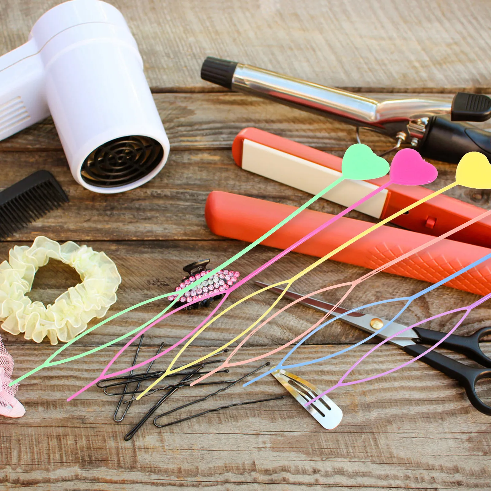 

30 pcs Hair Braid Tools Heart Shaped Ponytail Makers For Women Diy Hairstyle Styling Supplies Bun Making Assistant Plastic