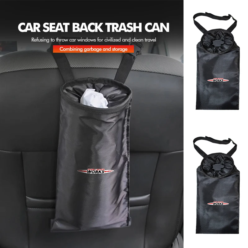 

Car Logo Garbage Bag Hanging Garbage Can Multi-function Storage Box Accessories For MINI Cooper S R50 R52 R53 R55 R56 F54 F55