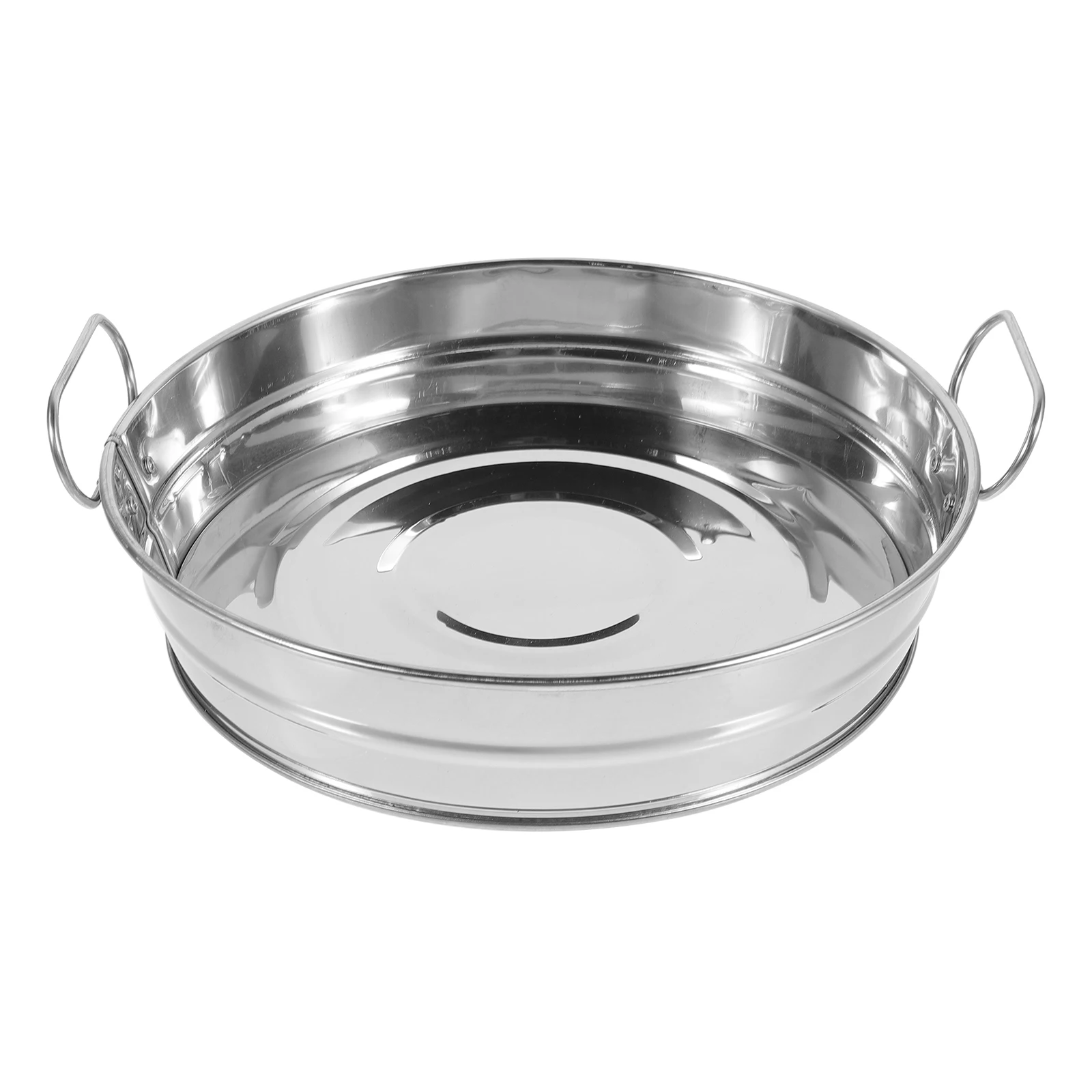

Stainless Steel Round Plate H Large Capacity Smooth Surface Rust Resistance Kitchen Snack Tray Serving Dish