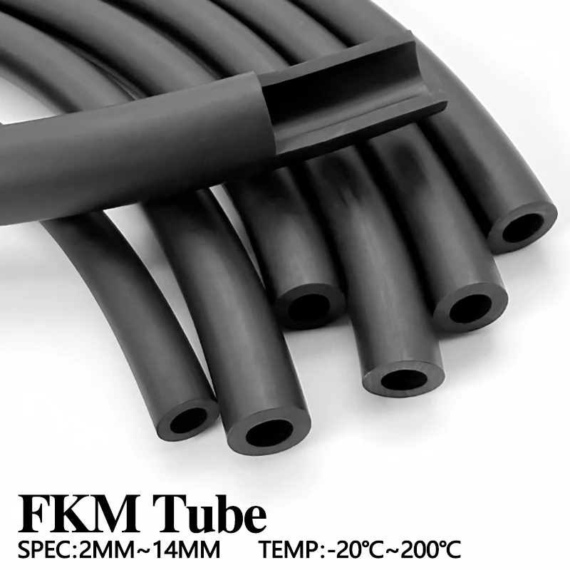 

Трубка из каучука FKM Black Vitons, внутренний диаметр 2-16 мм, высокоэластичный топливный шланг для мотоциклов, термостойкий, устойчивый к старению, маслостойкий для топливного бака