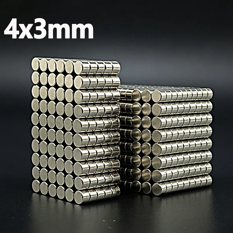 4x3mm Magnet N35 NdfeB Permanent Magnetic Imanes Small Round Shape Neodymium Magnet 4*3mm Accessory 50-1000pcs Fridge Craft Diy