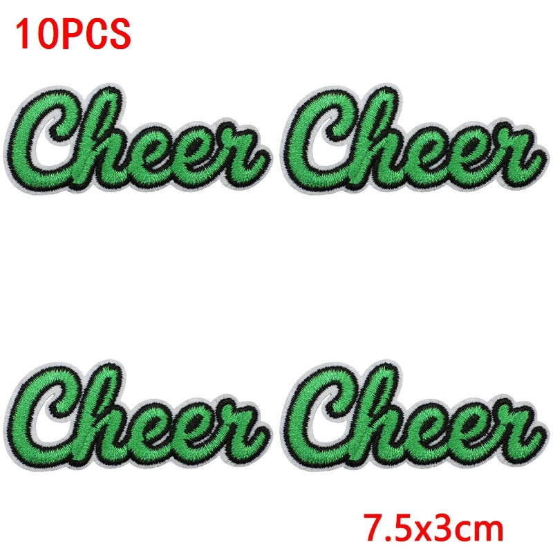 10 Stück Cheerleading-Pailletten-Stern-Aufnäher zum Aufbügeln für Kleidung, Cheer-Schleifen-Herz-Applikationen für Jacken, DIY – Detail 21