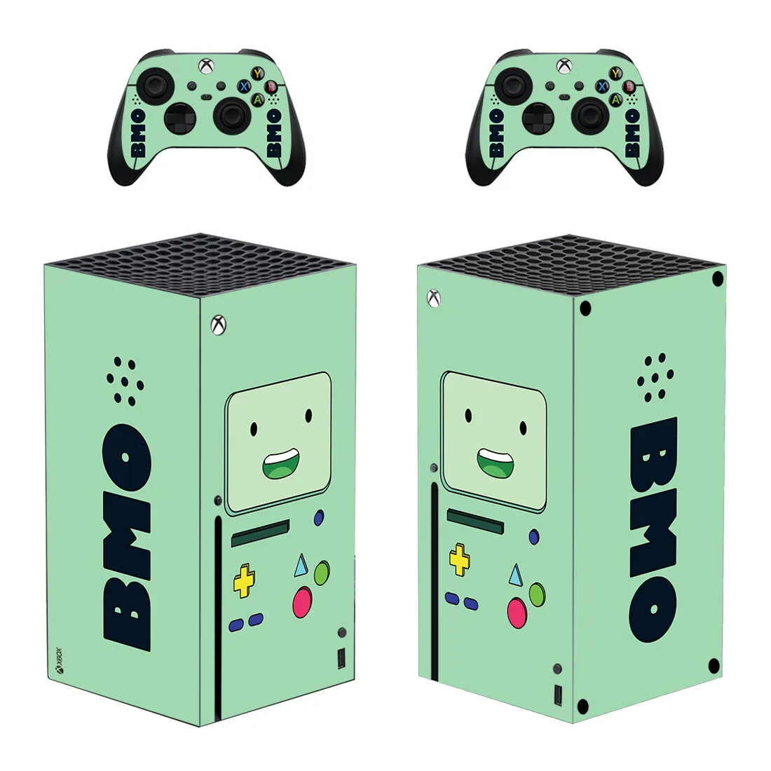 Anime BMO Robert Skin Sticker Decal Cover for Xbox Series X Console and 2 Controllers Skins Vinyl