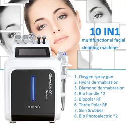 10 In 1 Hydra Dermabrasion Oxygen Water Jet Facial Machine RF Skin Tightening Wrinkle Removal Beauty Equipment