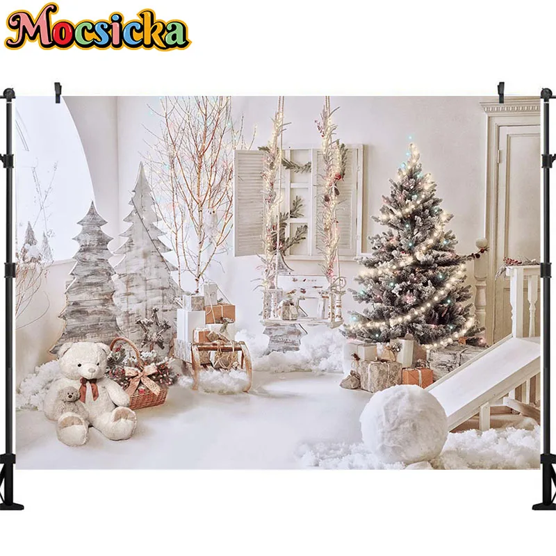 Mocsicka-Inverno Natal Janela Sill Neve Cena De Fundo, Fotografia Photo Backdrop, Photozone, Adereços De Estúdio, Banner
