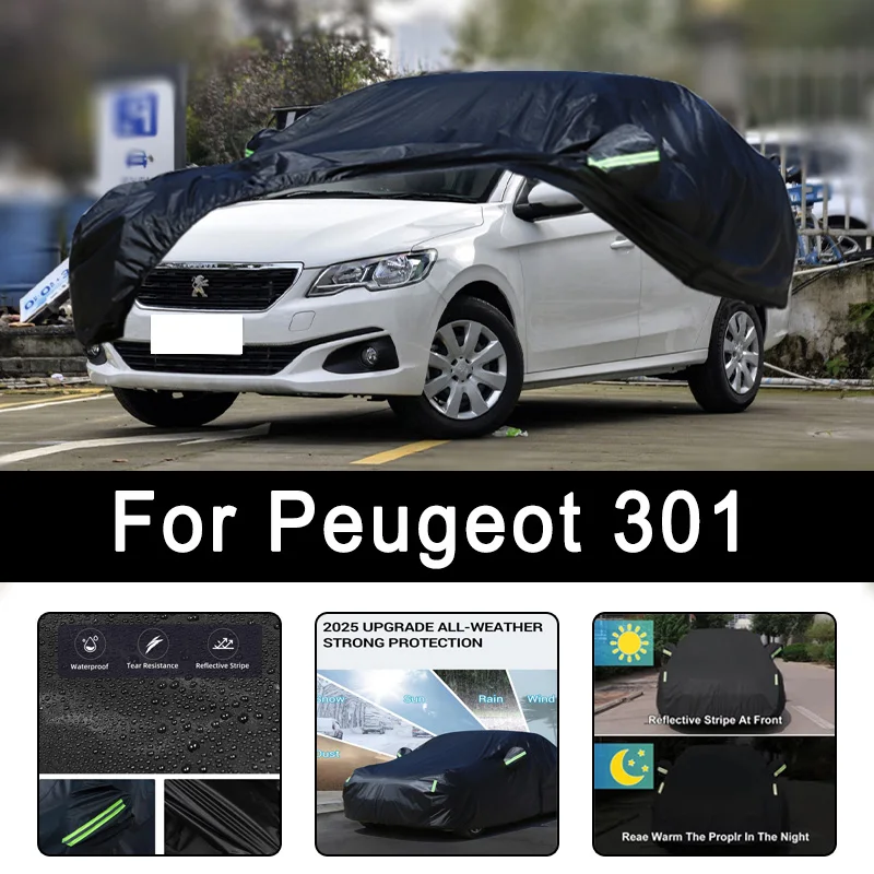 

For Peugeot 301 All-Weather Car Covers 6-in-1 Waterproof Dustproof UV Proof Snowproof Scratch Resistant Protection