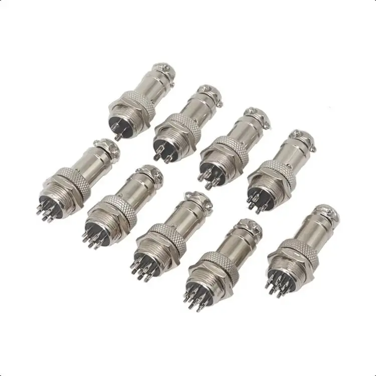【1Set】GX12 GX16 Aviation Plug Sockets 2 3 4 5 6 7 8 9 10 12 14 15 Pin Male Female Electric Cables Circular Connector