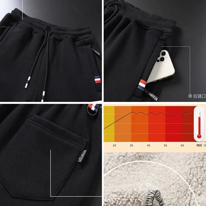 Winter Brand Warm Thicken Sports Pants Men New Lambswool Plus Size Fashion Joggers Casual Pants Men High Quality Cotton Trousers