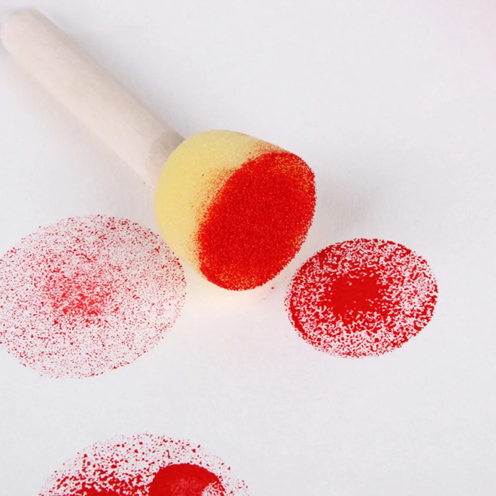 20 قطعة من فرش الإسفنج ذات المقبض الخشبي، مجموعة أدوات رسم جرافيتي DIY للإكسسوارات الفنية، فرشاة رسم إسفنجية #2