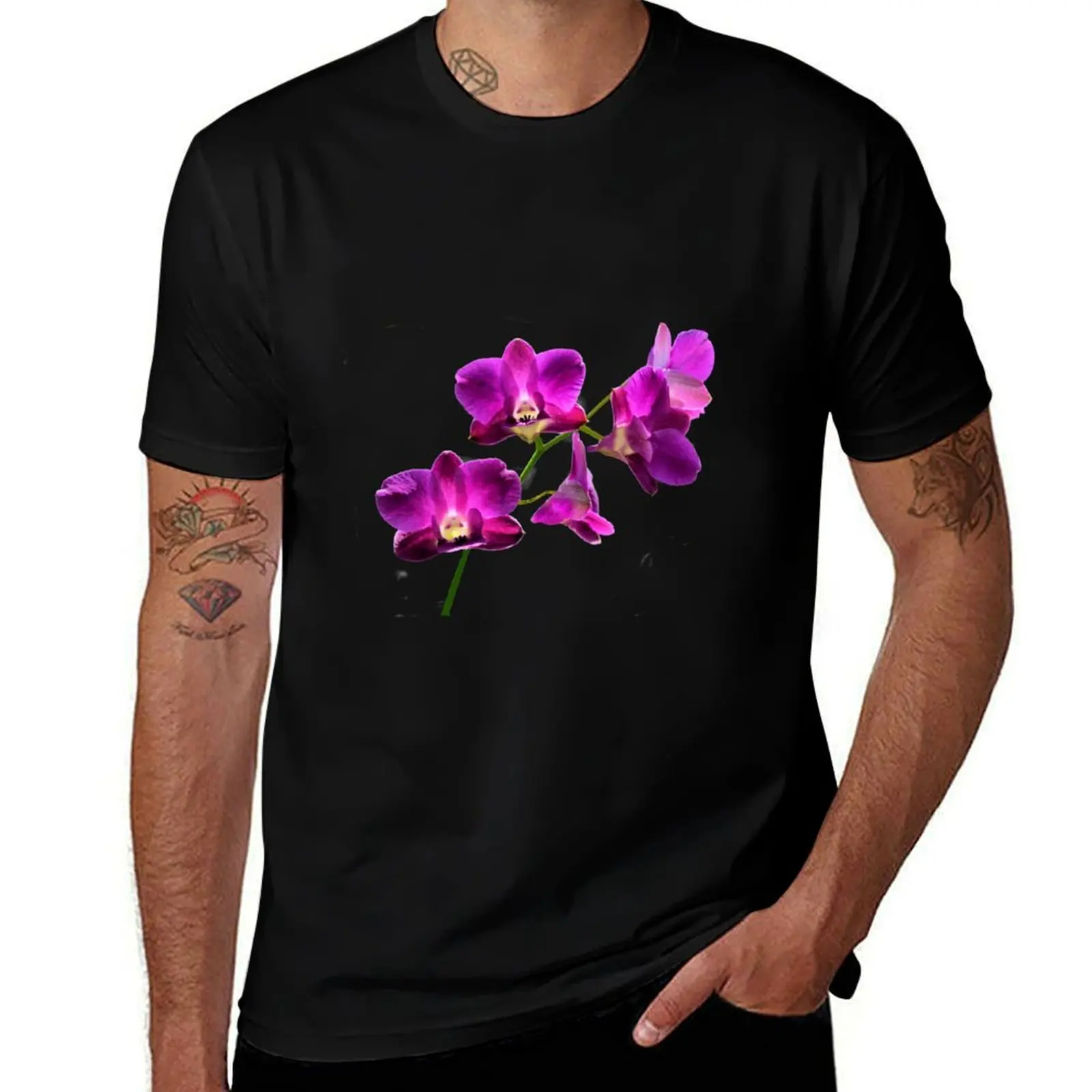 Purple Phalaenopsis (moth) orchids T-Shirt Basic Lightweight Short Sleeve Tee T-Shirt