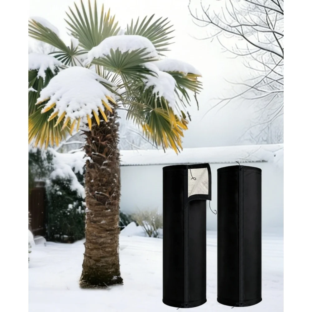 Black Tree Trunk Cover Protect Trees From Frost Damage Frost Sleeve 210D Oxford Material Triple-layer Insulation