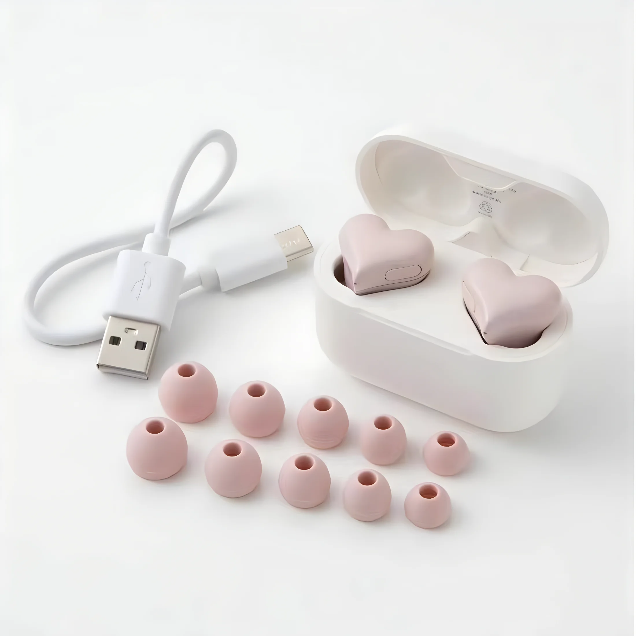 Bluetooth 5.3 Draadloze hoofdtelefoon Hartvormige oortelefoon Vrouw HiFi Muziek Hart Oordopjes Headset Mode Hoge kwaliteit Meisjesgeschenken