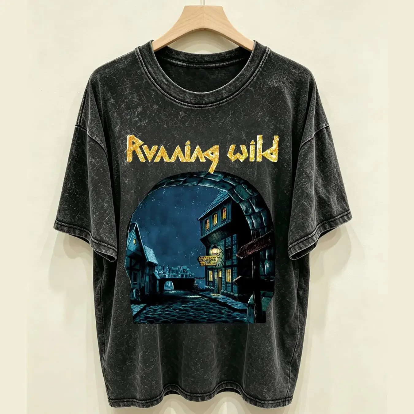washed T Shirt RUNNING WILD PORT ROYAL'88 For All Size S to 4XL T863 long or short sleeves vintage Washed homme Stylish