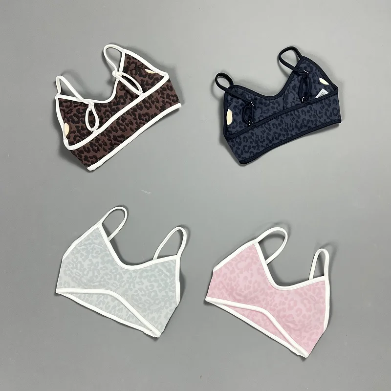 Leopard Print Yoga Bra Women Seamless Naked Feeling Wireless Padded Gym Bra Quick Dry Breathable Fitness Workout Top