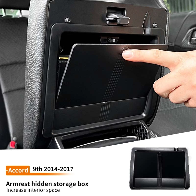 

Car Central Control Armrest Storage Box Hidden Organizer Case Scratch Wear resistantInterior For Accord 9th 2014-2017