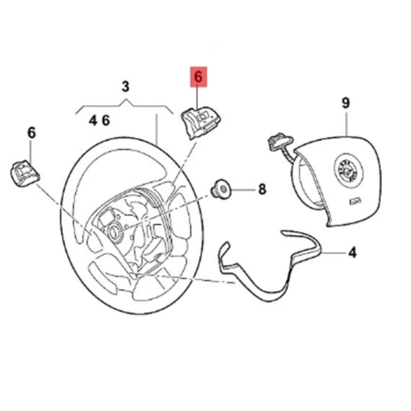 NEW-3VD919719 Car Multi-Function Steering Wheel Buttons Cruise Control Switch For Skoda Superb Kodiaq Karoq