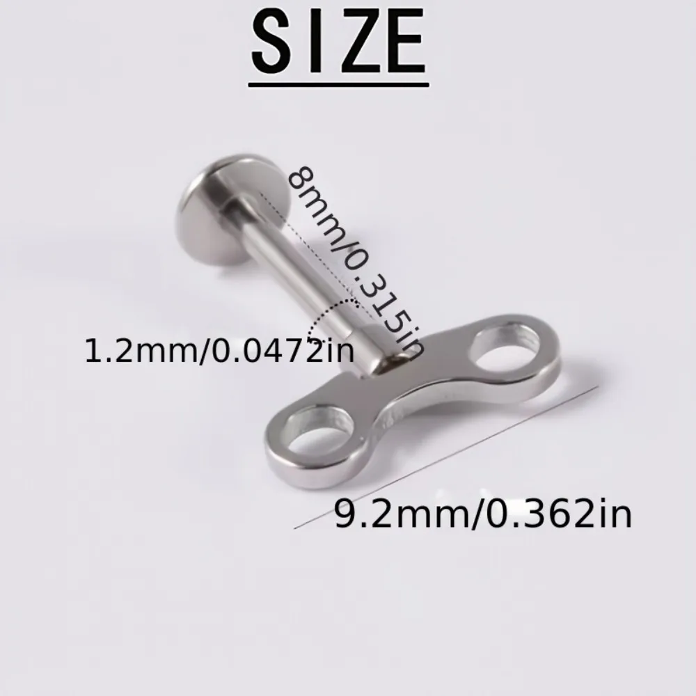 1pc Stainless Steel Gothic Punk Piercing Ear Post Lip Bone Stud Key Faucet-Design Body Jewelry for Men Women Daily Wear Parties