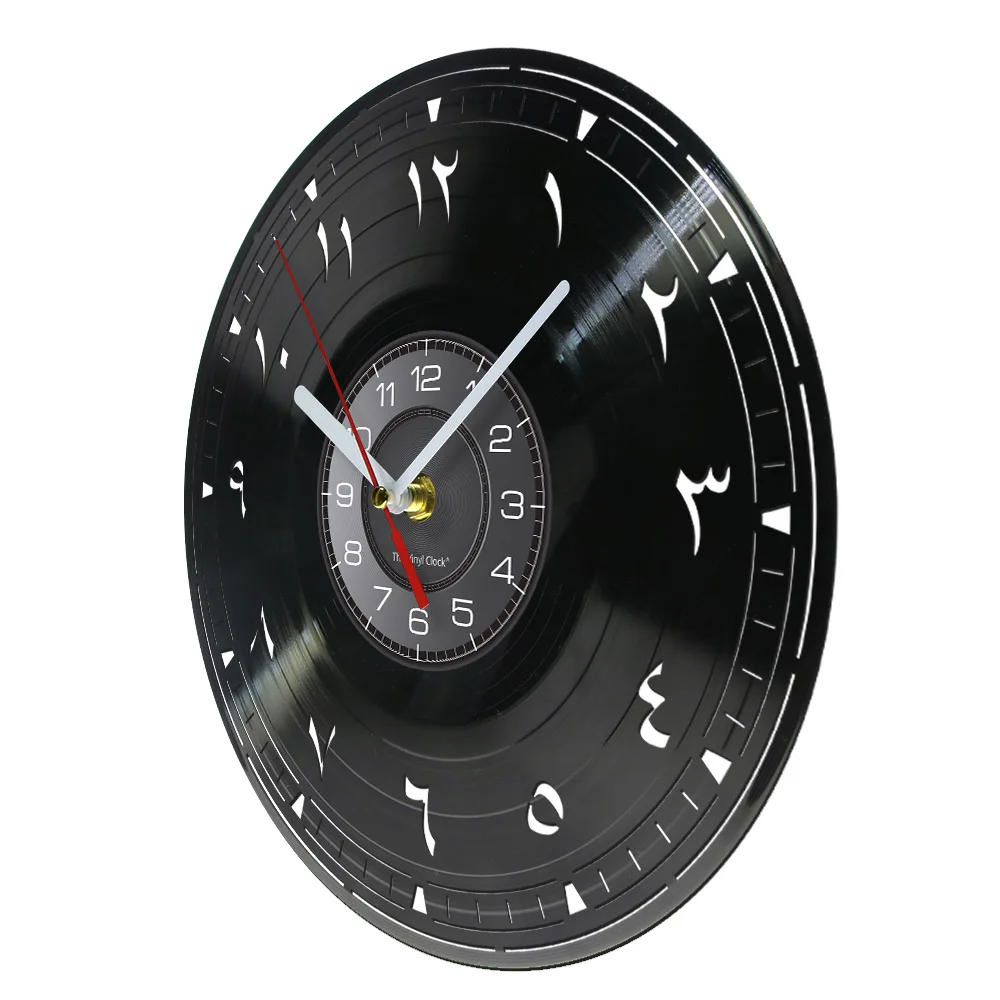 Hebrew Language Vinyl Record Wall Clock For Bedroom Living Room Jewish Home Decor Watch Retro Music Album Longplay Wall Clock