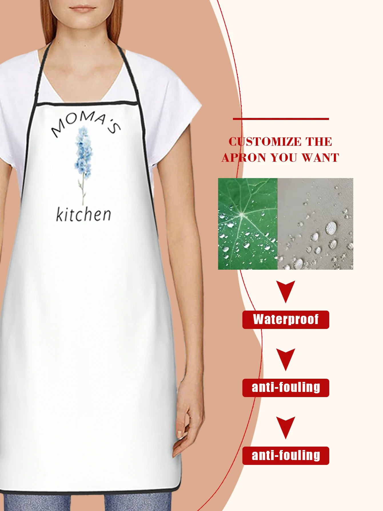 مخصص طباعة النص الرجال المطبخ المئزر التوقيع مآزر المطبخ المنزل الخبز الملابس عيد ميلاد سعيد #2