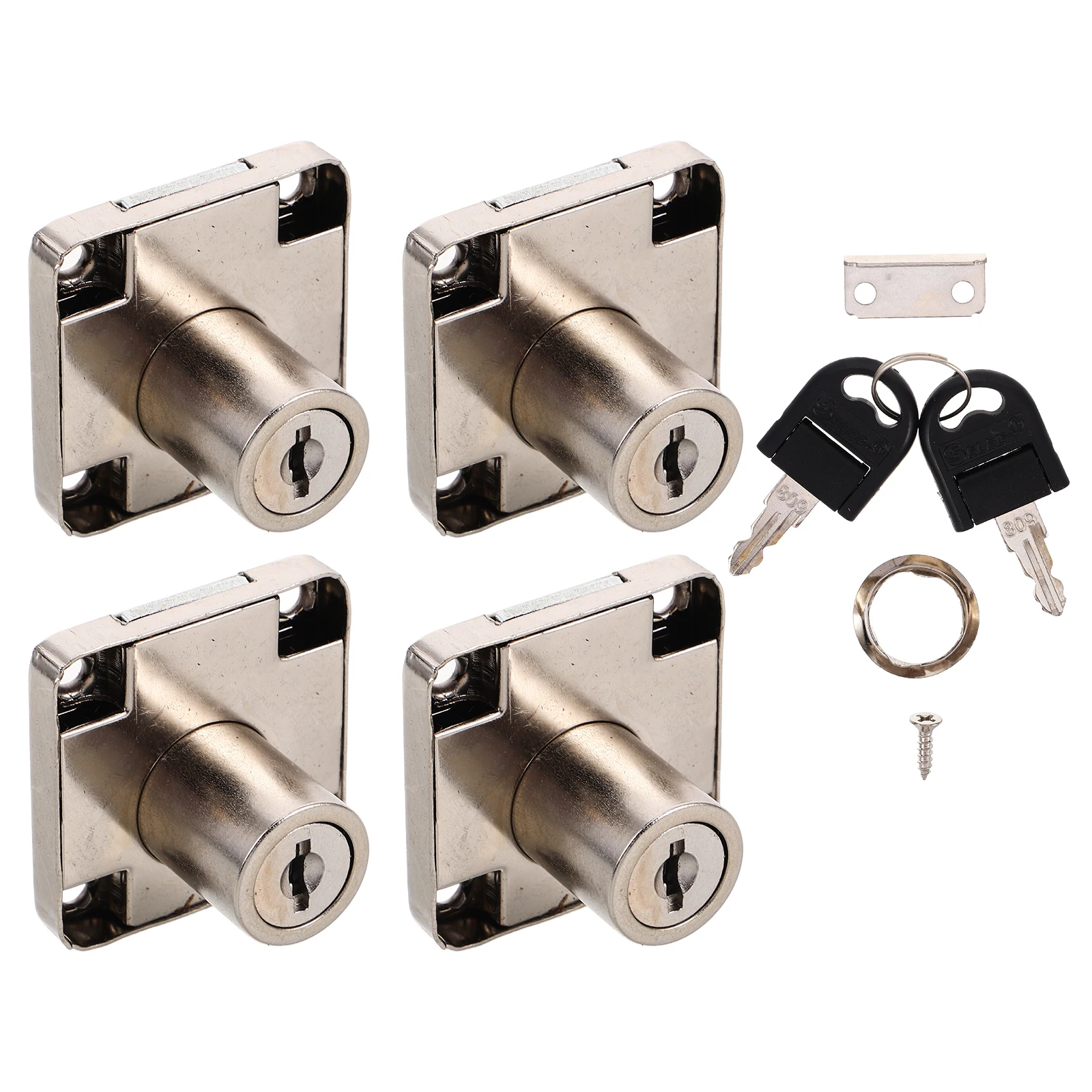 

4 Sets Desk Drawer Locks Zinc Alloy Cabinet Furniture Security Locks for Home Kitchen Mailbox Generator Toolbox