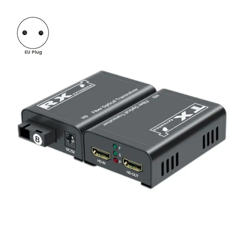 A31T 3KM Fiber Extender 1080P HD to Fiber Optical Video Transmitter Receiver, Single SC Fiber Converter EU Plug
