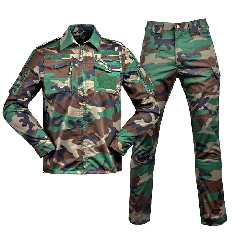 Instructor Training Kits Men's Outdoor Breathable Long-sleeved Jacket Wearable Multi-pocket Cargo Pants Men's Work Two-piece Set