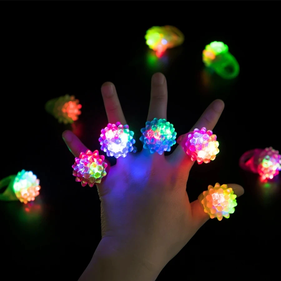 20/30/50 Pcs Glowing Rings LED Light Up Luminous Rings Party Favor Toys Flash Led Lights Glow In The Dark Wedding Party Supplies