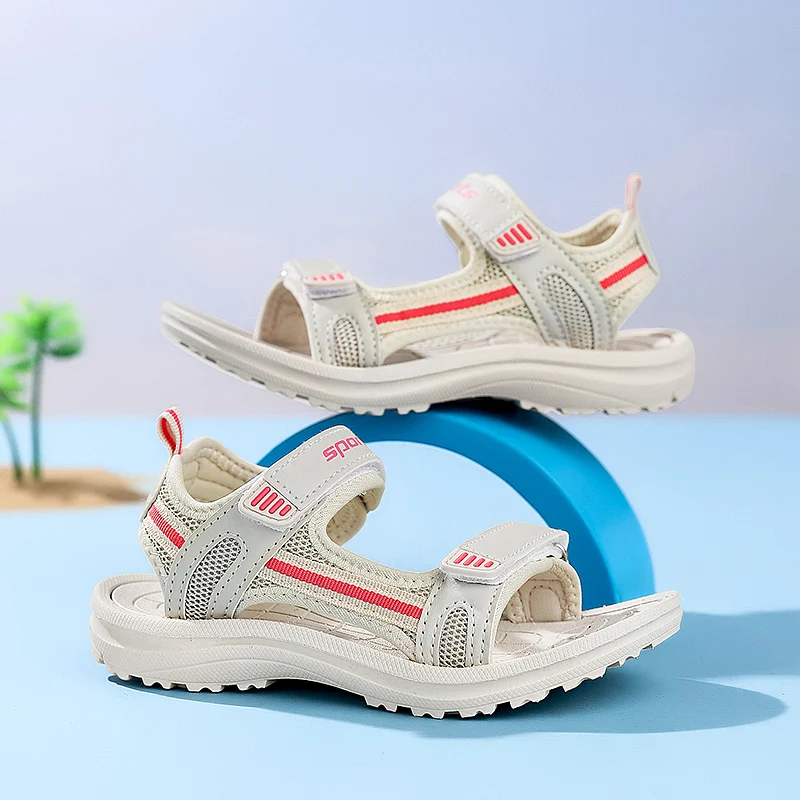 

A pair of children's summer open-toe sports sandals, wear-resistant and comfortable outdoor beach shoes, size 30-38，DW-NB-1520-2