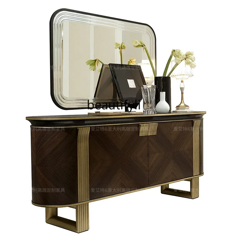 

S Luxury house entrance cabinet Italian decorative side cabinet American light luxury gold high-end