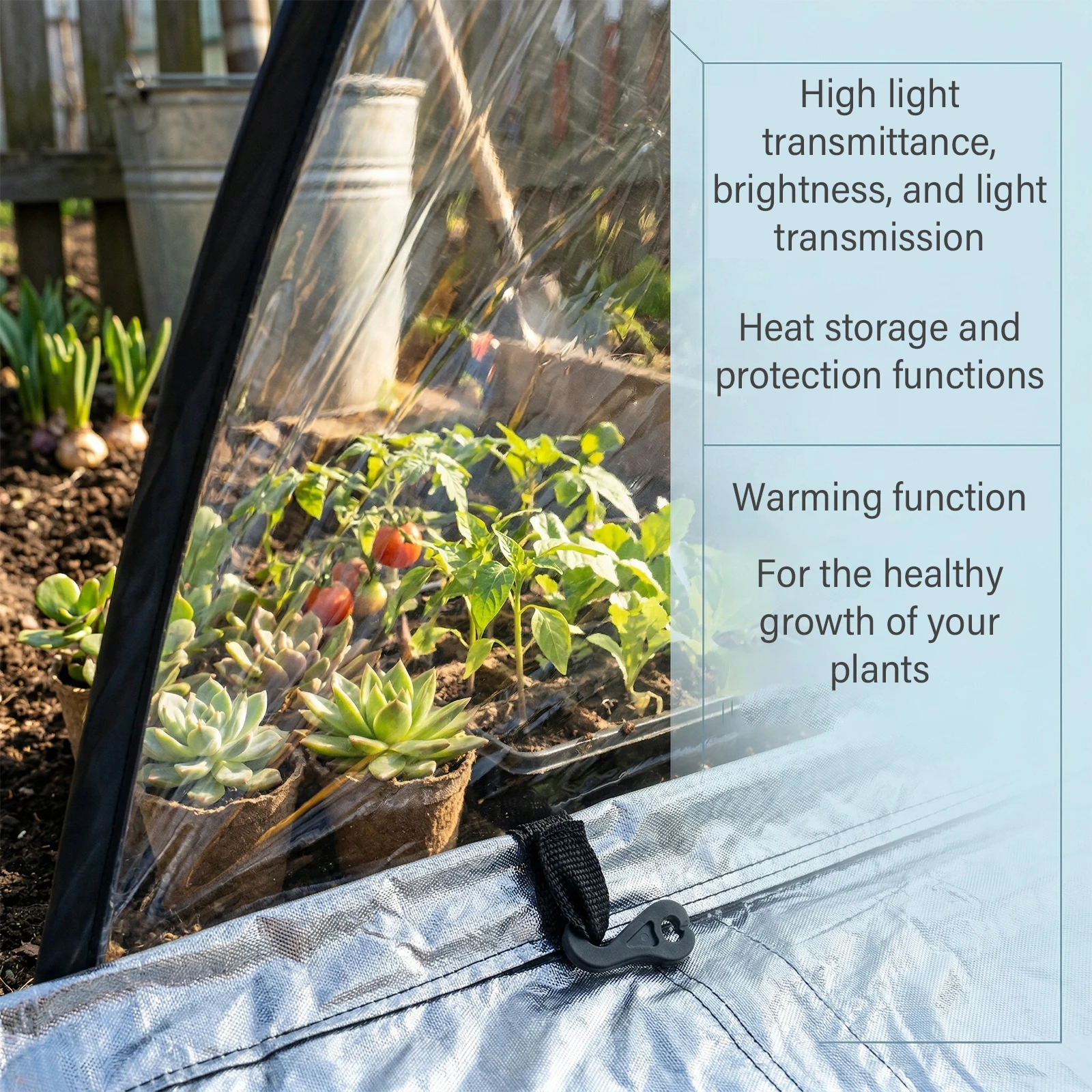 Portable Walk In Greenhouse Tent Clear PVC Cover Lightweight for Plants Flowers Seedlings Garden Backyard