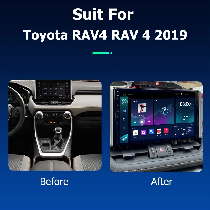 Android Car Radio GPS Navigation Multimedia Video Player for Toyota RAV4 RAV 4 2019 Stereo Tape Recorder Screen Head Unit 4G