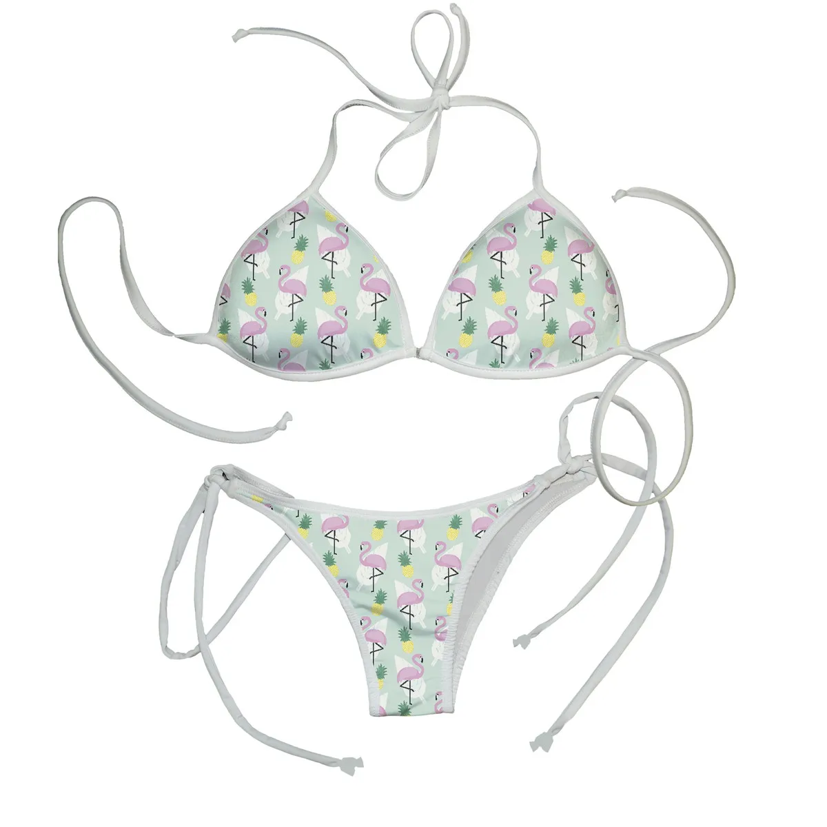 Neuer Dreieck-Bikini, rückenfrei, neuer sexy heißer Damen-Badeanzug mit hochwertigem 3D-Druck, Strand-Sommer-Badeanzug B6