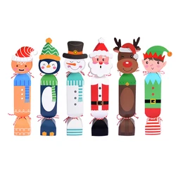 12/24Pcs Cartoon Christmas Candy Gift Box Cute Vase Chocolate Favor Gift Packaging Box With Rope Merry Christmas Party Supplies
