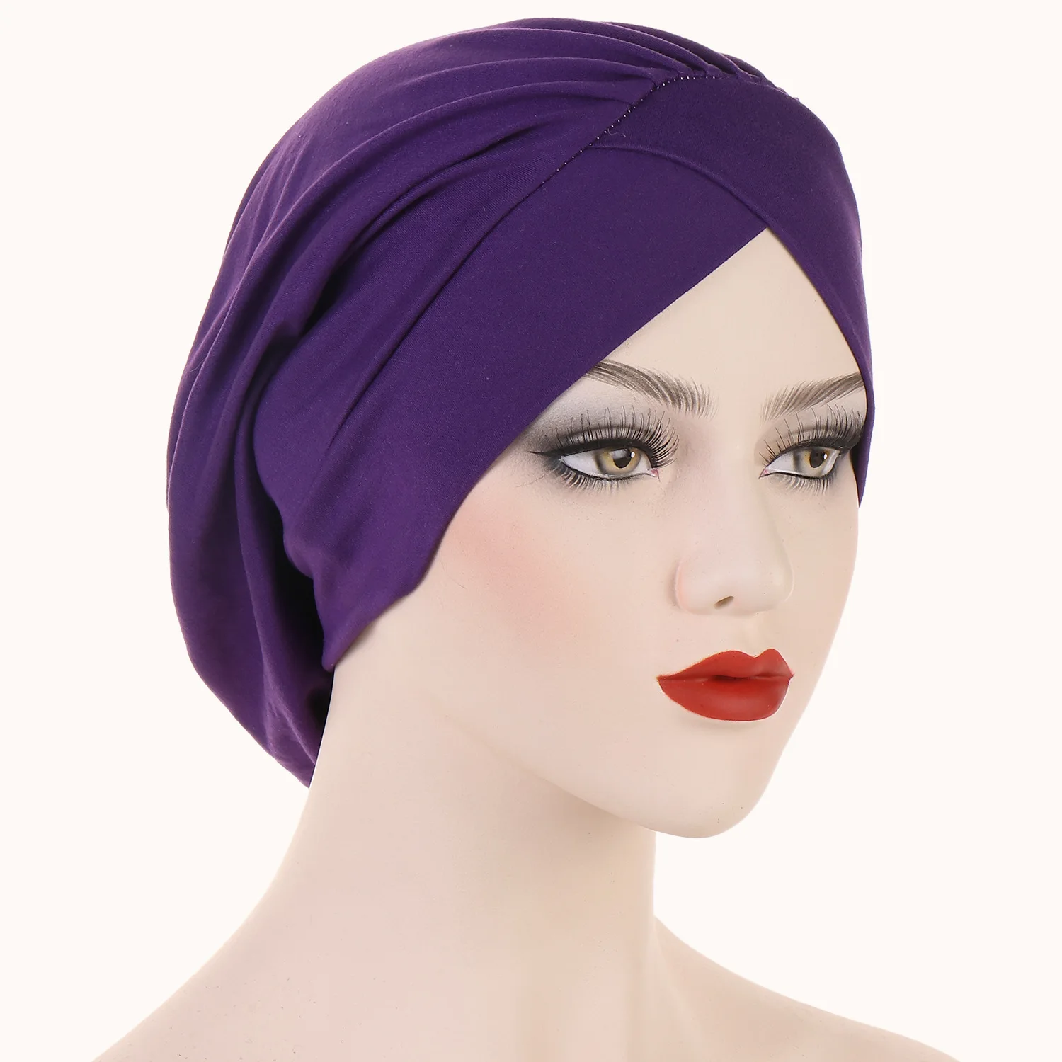 Muslim Soild Color Turban African India Hat Women Headwrap High-quality Hot Sale Fashion Ladies Caps