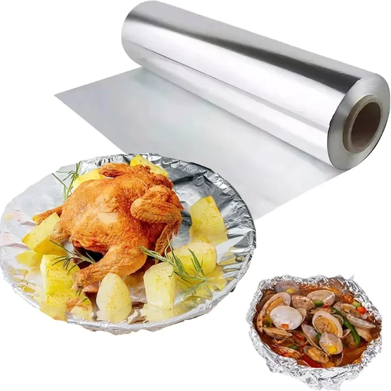 

1PC Aluminium Roll Baking Wrapping Tin Foil Kitchen Cooking Tin Foil Paper Wrap BBQ Roasting Fried Chicken Oil-proof Tool Tong