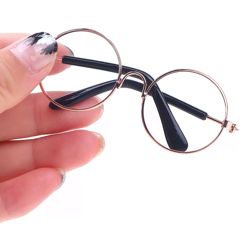 DIY Doll Dressing Accessories 20cm Dolls Glasses 3 Color Round Frame Lensless Eyewear Toy Miniature Eyeglasses