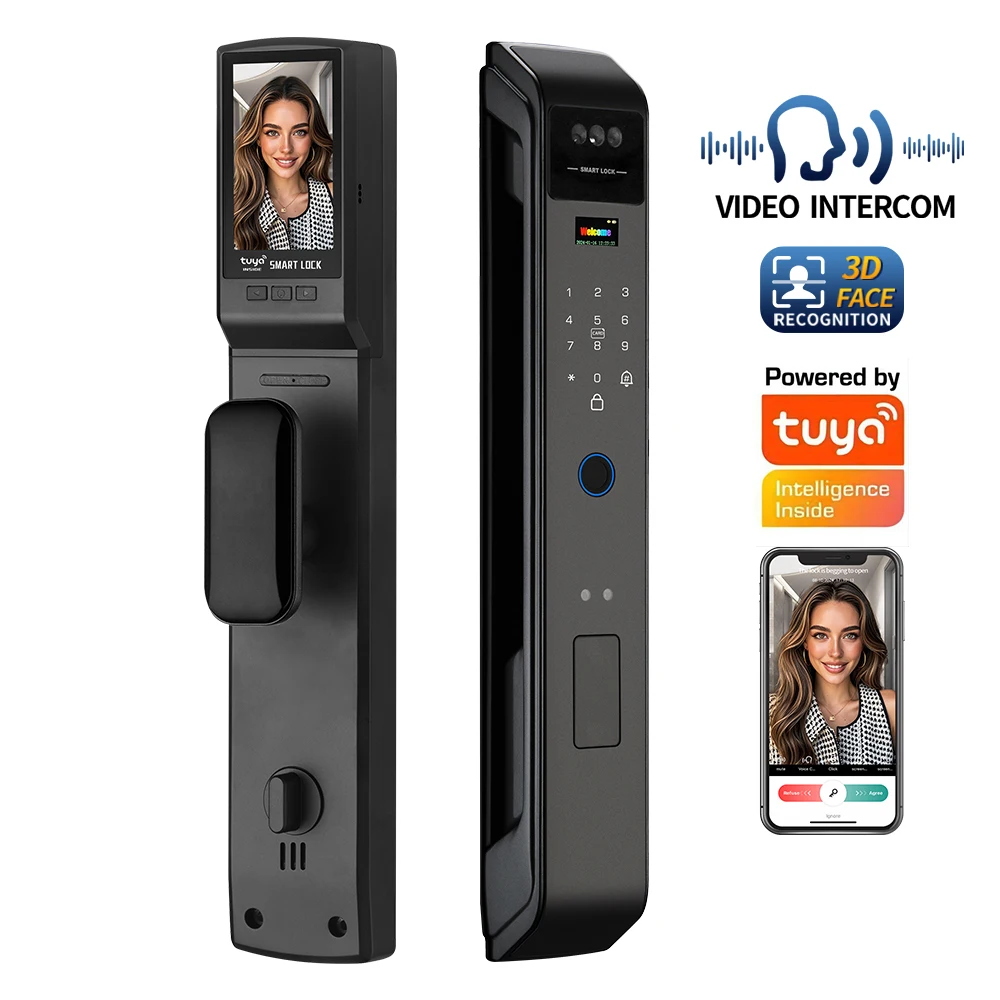 

TUYA WIFI Electronic Smart lock Cerradura Inteligente Electric Fingerprint lock with cam era support video call function