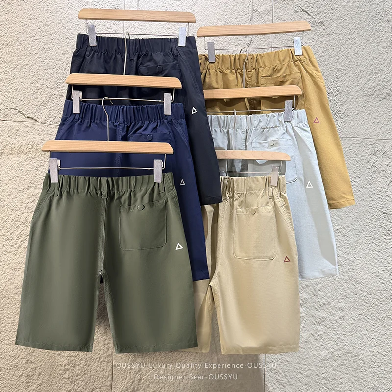 Shorts Cargo d'Été pour Hommes de Bonne Qualité, Séchage Rapide, Coupe Ample, Taille Élastique, pour Activités de Plein Air et Travail, Kaki