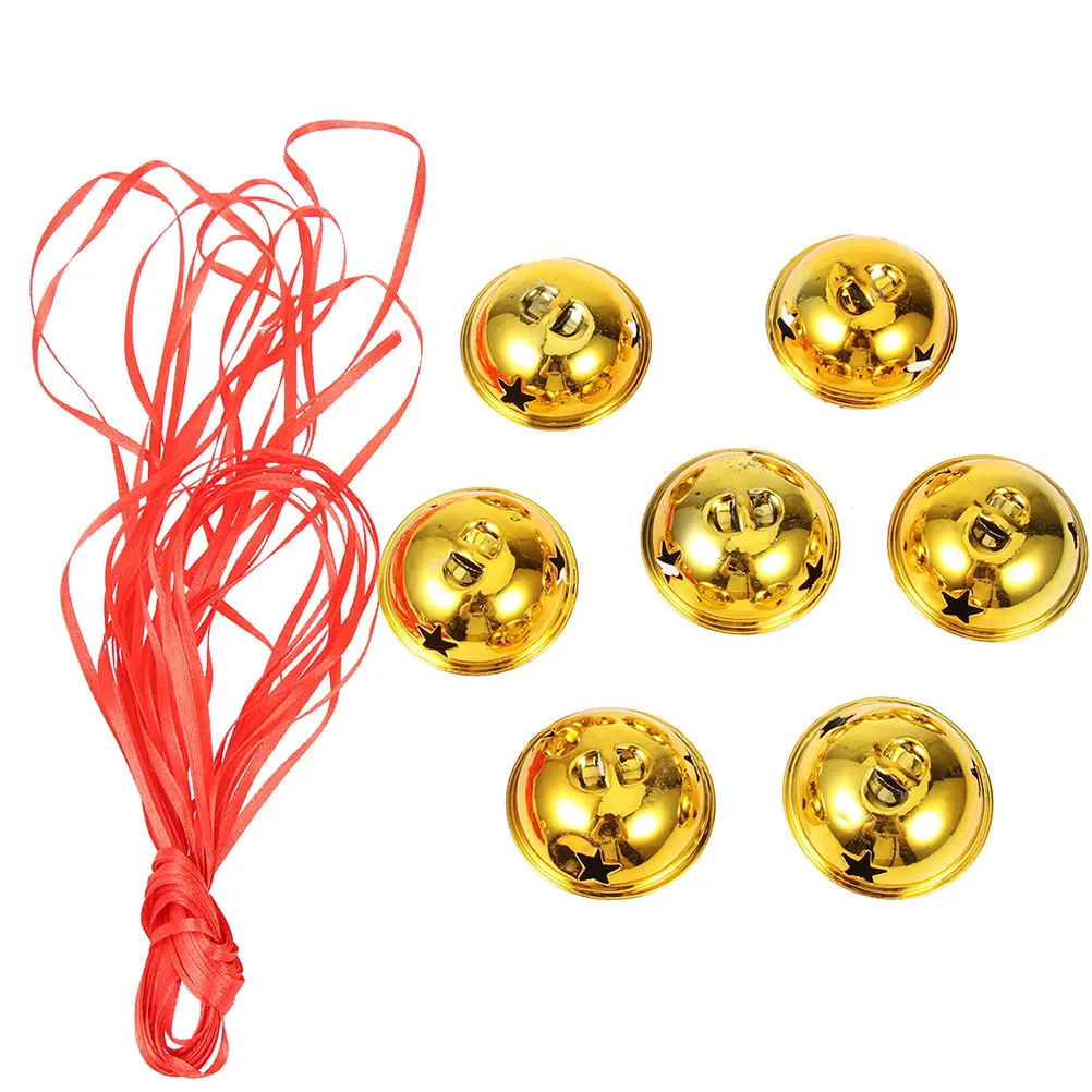 

12 Pcs Golden Bell Pendant Christmas naments Colored Mini Bells Accessories Pets Durable Reusable Bright Pentagram DIY